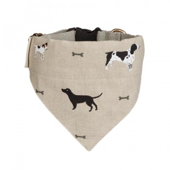 Hunde Halstuch aus Hundestoff mit Hundezeichnungen von Sophie Allport, Hunde Bandana, Hunde Geschenke