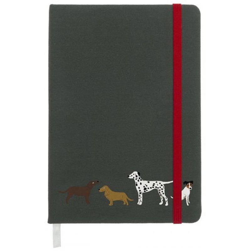Hunde Notizbuch / Hunde Notizbücher / Tagebücher Sophie Allport mit Hundestoff: Dalmatiner, Dackel, Terrier, Labrador...