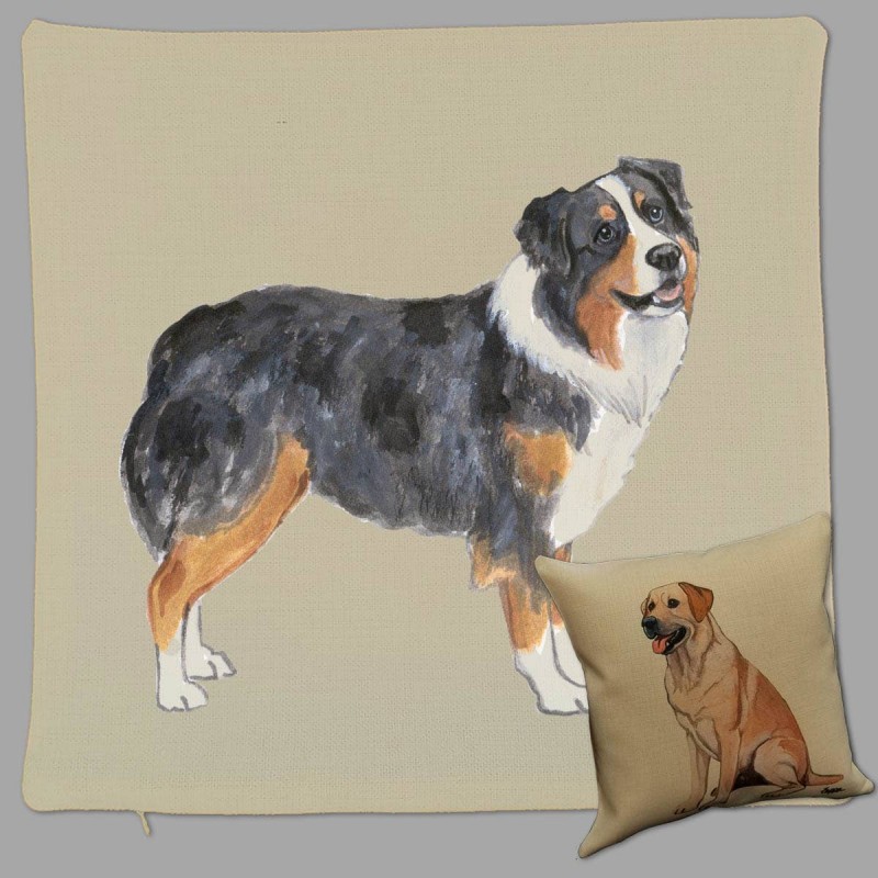 Hundegeschenke kaufen: Zierkissen Australian Shepherd, Deko Kissen