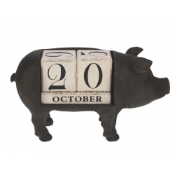 Ewiger Kalender kaufen / Tier Deko kaufen / Tierkalender kaufen: Kalender Deko Schwein