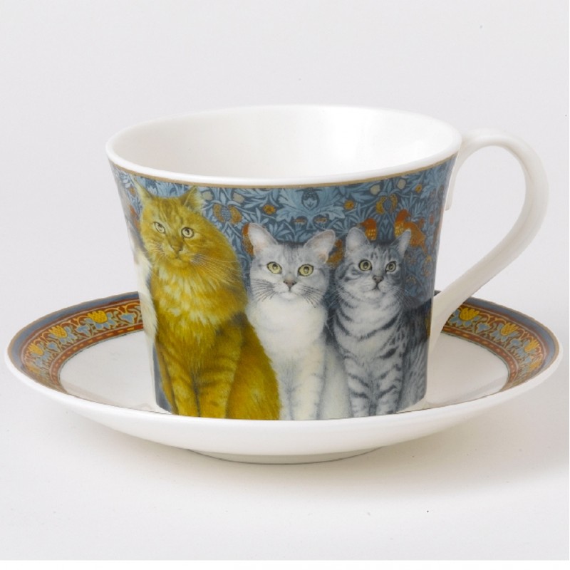 Katzentassen, Katzen Tassen für KatzenbesitzerInnen, Katzen Porzellantassen, Roy Kirkham Tassen Ivory Katzentasse Roy Kirkham