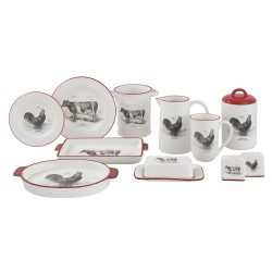 Kuhgeschirr aus Porzellan / Keramikbecher mit Kuhbild / -motiv, Farmer Kaffeebecher, Landhaus Geschirr