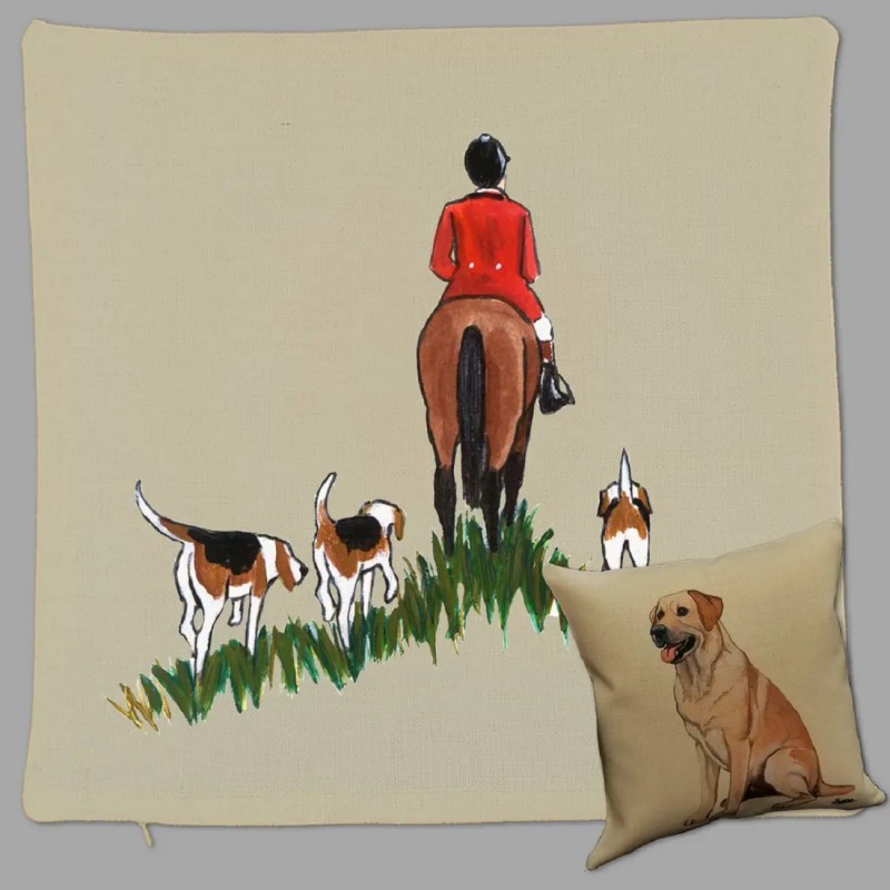 Pferdekissen kaufen: Kissen Fuchsjagd Deko Kissen Pferdejagd Kissen Pferde Fuchsjagd
