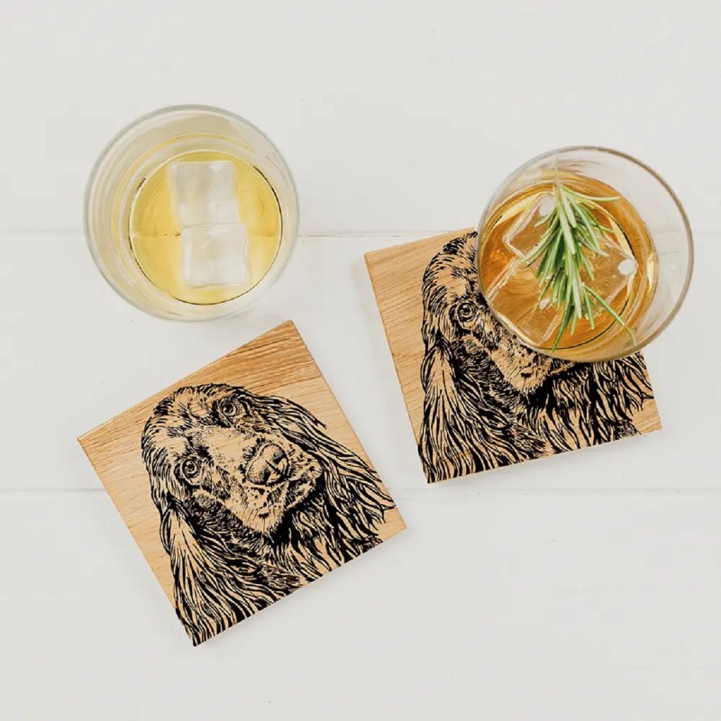 Cocker Spaniel Glasuntersetzer Cocker Spaniel Getränkeuntersetzer Spaniel Holzuntersetzer