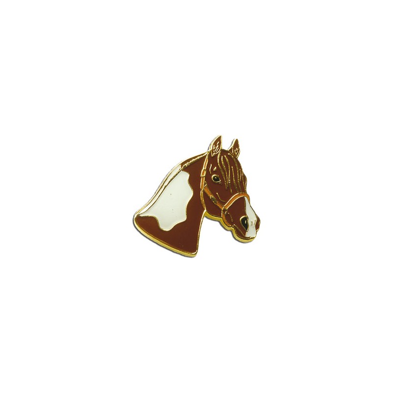 Pferdekopf Pin Pinto Kopf / Tobiano / Polo Pony; Anstecknadeln / Geschenke für Reiter u Polospieler