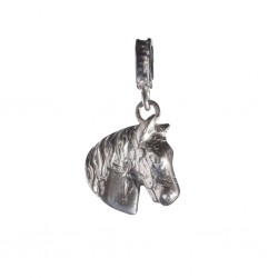 Silberner Pferdekopf Charm, silberner Pferdeanhänger, silberner Pferdekopfanhänger, Pferdeschmuck für ReiterInnen
